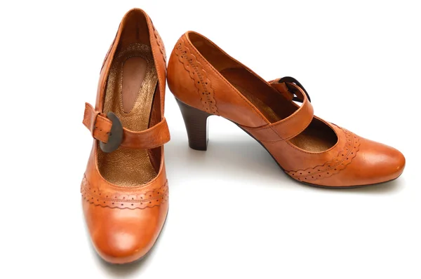 stock image Pair of woman leather shoes