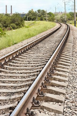 Railway track receding into the distance clipart