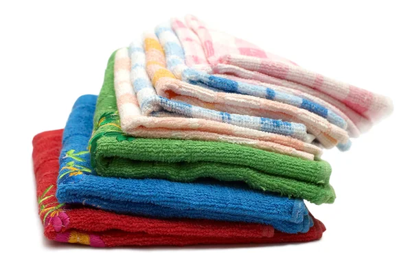Pile Coloured Bath Towels — Stock Photo, Image