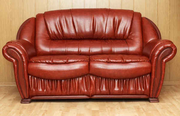 New leather divan in lobby — Stock Photo, Image