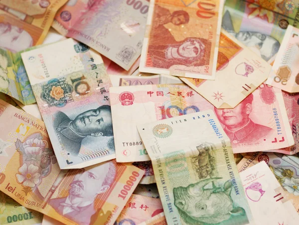 stock image A collection of various currencies from different countries