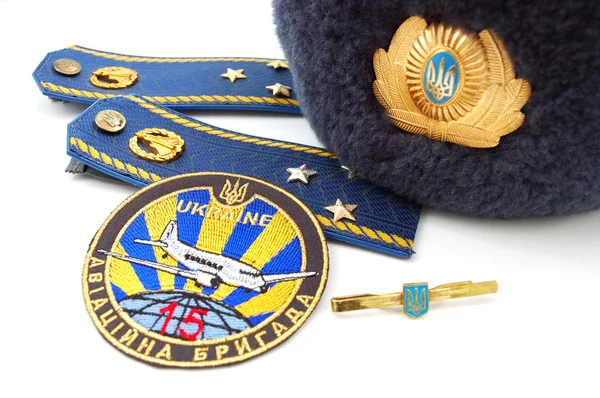ウクライナ軍の将校 空軍の制服の要素 — ストック写真