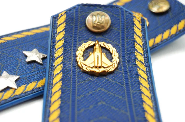 stock image Shoilder strap of Ukrainian senior lieutenant (sky force)