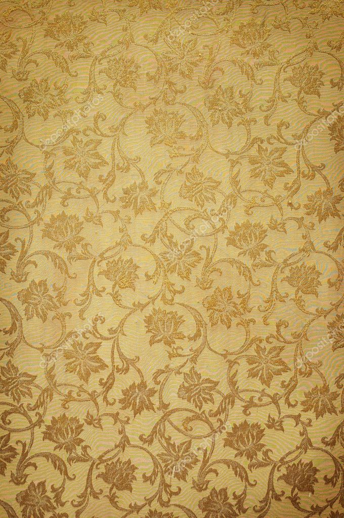 Golden pattern on wallpaper. Ideally as background Stock Photo by  ©nndemidchick 4572609