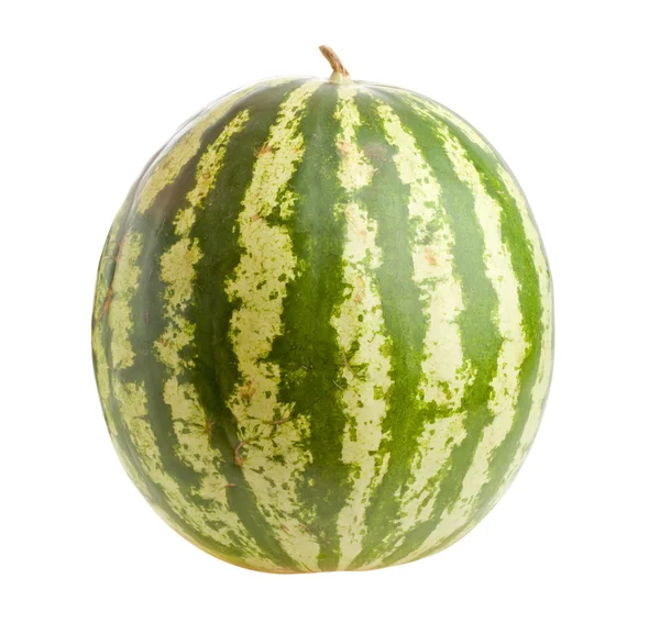 Zralé Zelený Meloun Izolovaných Bílém Pozadí — Stock fotografie