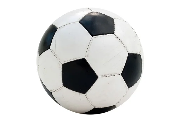 Ποδόσφαιρο Μπάλα Που Απομονώνονται Λευκό Φόντο Χαμηλή Αντίθεση Ένα Ευρύ — Φωτογραφία Αρχείου