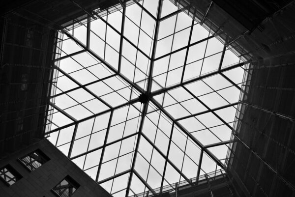 Glass ceiling modern infrastructure aluminum