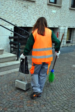 Cleaning sidewalk clipart