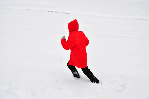 Девушка в снегу — стоковое фото