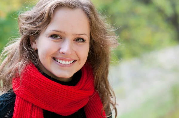 stock image Very beautiful young girl in park