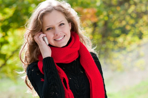 Stock image Very beautiful young girl in park