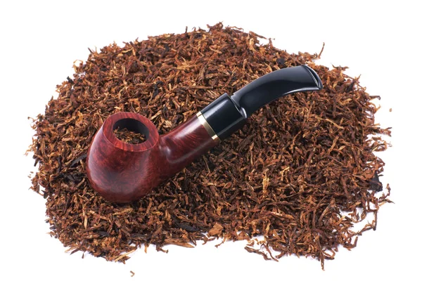 Rury i tytoniu na białym tle — Zdjęcie stockowe