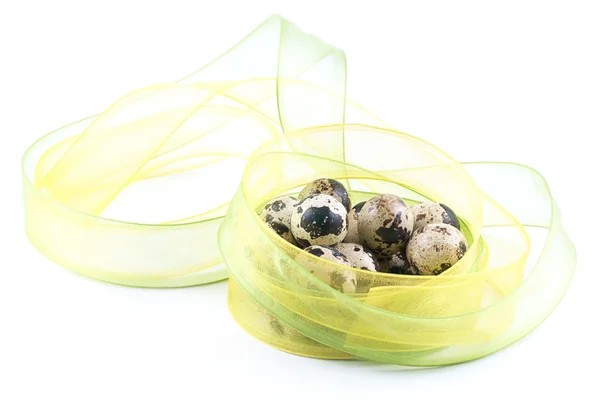 Ovos de codorna, Páscoa, decoração — Fotografia de Stock