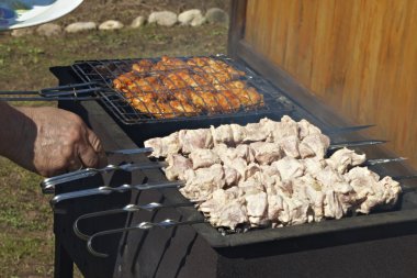 Izgarada şiş kebap