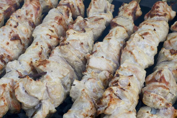 Shish kebab on the grill — Stock Photo, Image