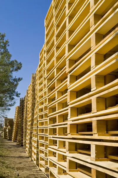 Dřevěné přepravní palety Stock Obrázky