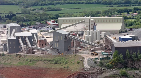 Les Usines Traitement Les Bâtiments Une Carrière Granit — Photo