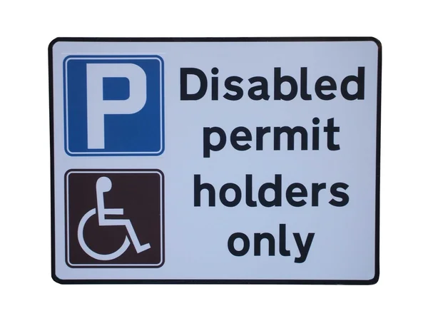 Parking Dla Niepełnosprawnych Umożliwić Posiadaczom Tylko Znak — Zdjęcie stockowe