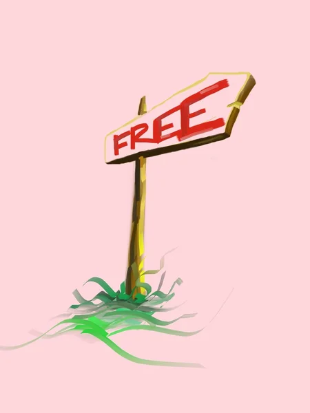 Pekaren med ordet "gratis" — Stockfoto
