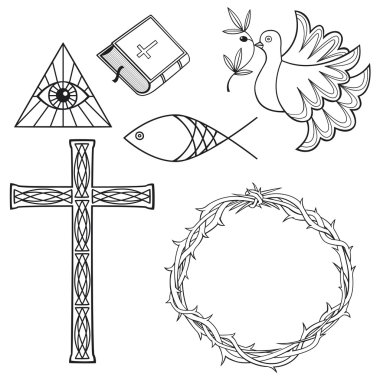 Collection of religious symbols clipart