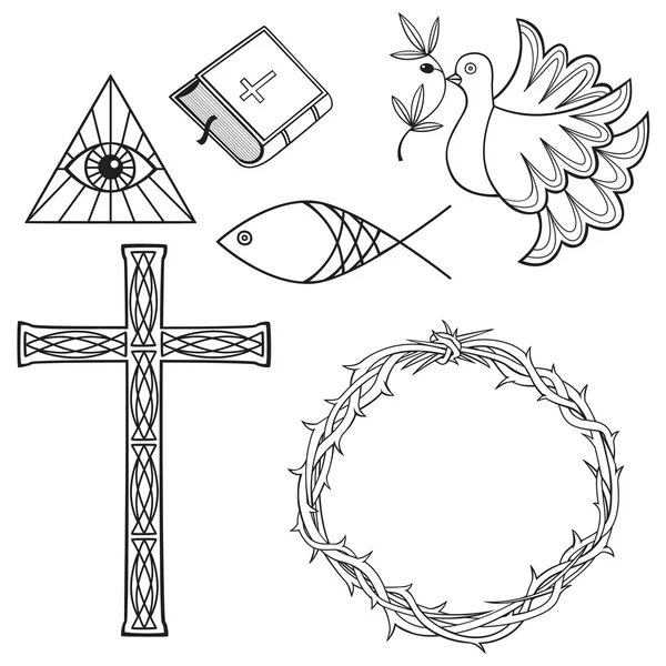 Vallási szimbólumok gyűjteménye — Stock Vector