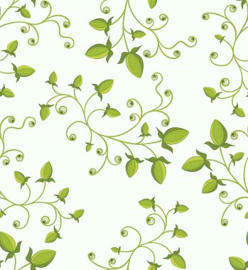 Seamless green floral pattern clipart