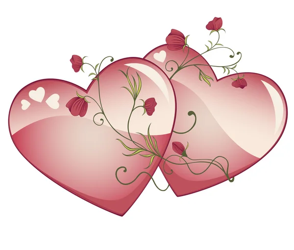 2 Sevgililer günü kalpleri — Stok Vektör