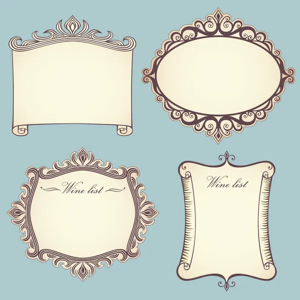 Collection Different Vintage Frames Labels — Stock Vector