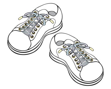 elle çizilmiş vektör çizim çocuk spor ayakkabı