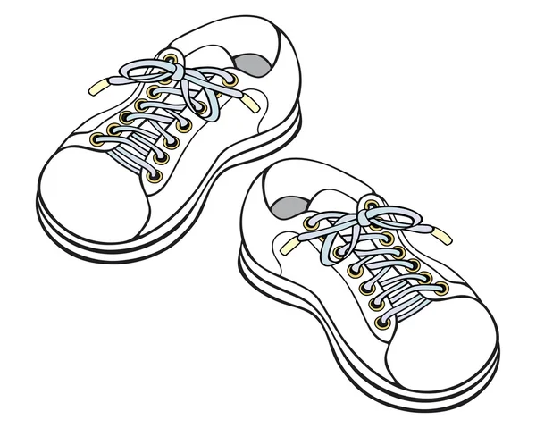 Elle Çizilmiş Vektör Çizim Çocuk Spor Ayakkabı — Stok Vektör