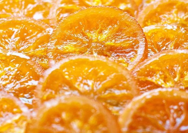 설탕에 절인된 오렌지 조각 스톡 사진