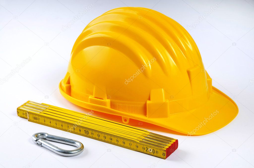 Yellow hard hat with some equipment
