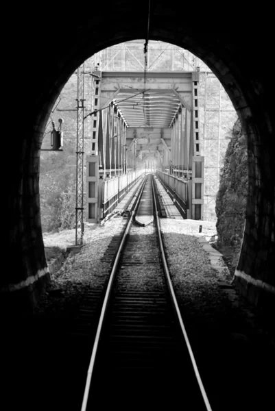 Stock image Picture from railroad tunnel on bridge