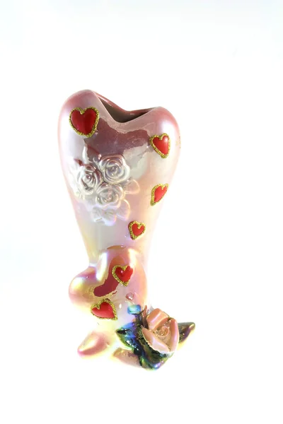Vase with hearts — Stock Photo, Image
