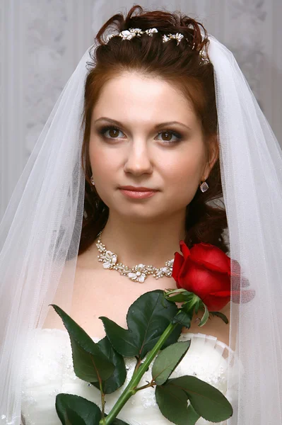 Bride With A Rose — Stock Photo, Image