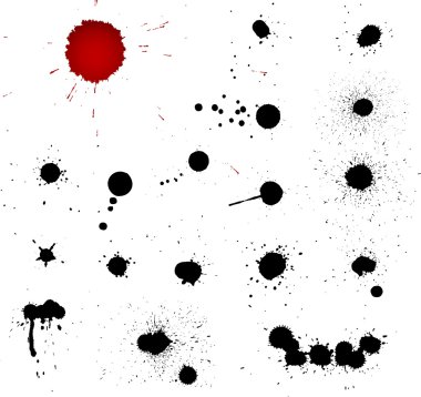 Blood drops vector silhouettes clipart