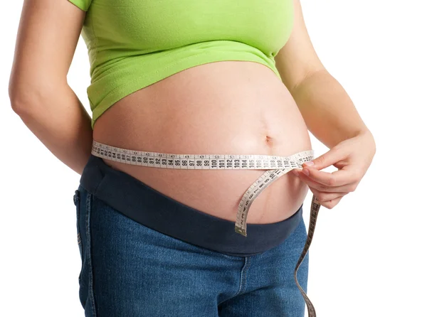Medição barriga grávida — Fotografia de Stock