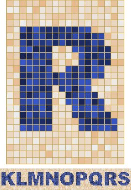 Vector font made of truelike mosaic. K-S. clipart