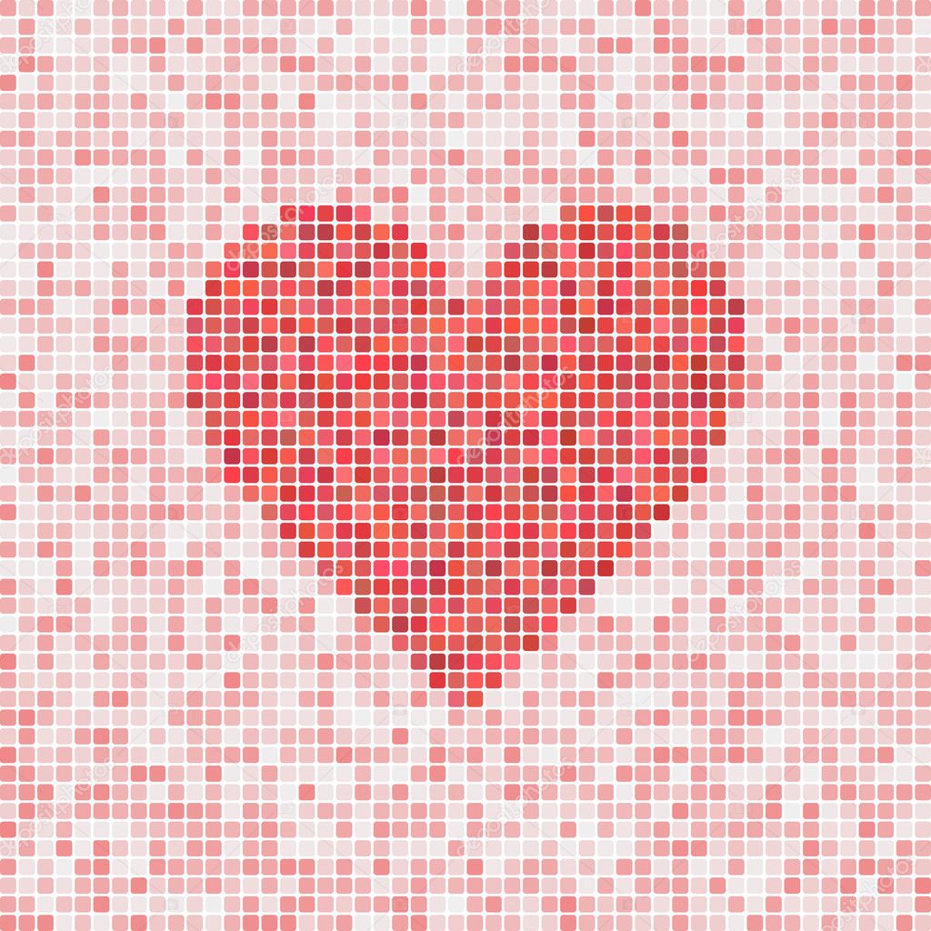 Heart vector mosaic