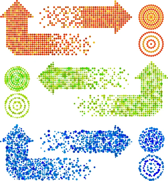 Mozaik ok işaretleri farklı etki set vektör