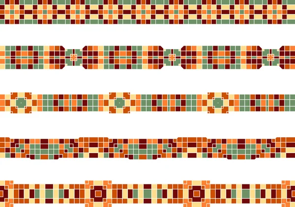 Vector Seamless Colourful Ornamental Stripes Made Mosaic — Stock Vector