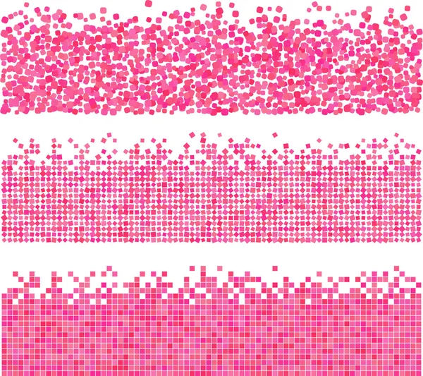 Pink Abstract Vector Backgrounds Mosaic Tiles Different Techniques — Stock Vector
