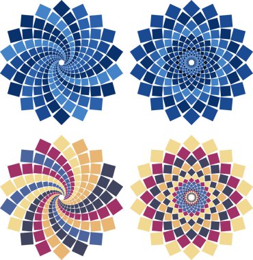 Vector mosaic flower clipart