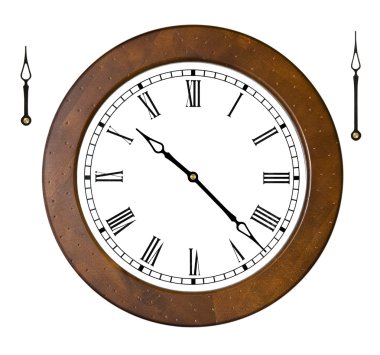 Clock with separate hands with paths clipart