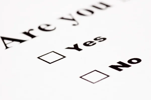 Blank yes/no form — Stock Photo, Image