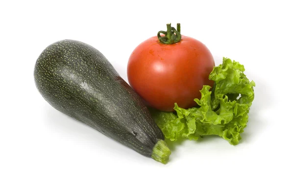 Médula, tomate y lechuga aislados — Foto de Stock