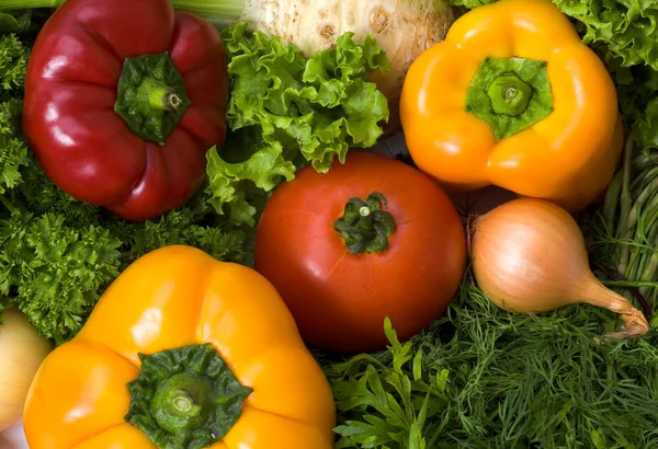 Fondo con un montón de verduras — Foto de Stock