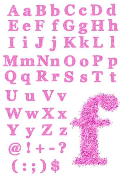 Roze harige lettertype — Stockfoto