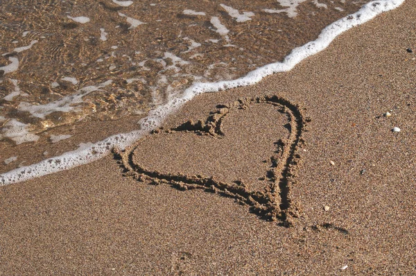 stock image Heart on the sand