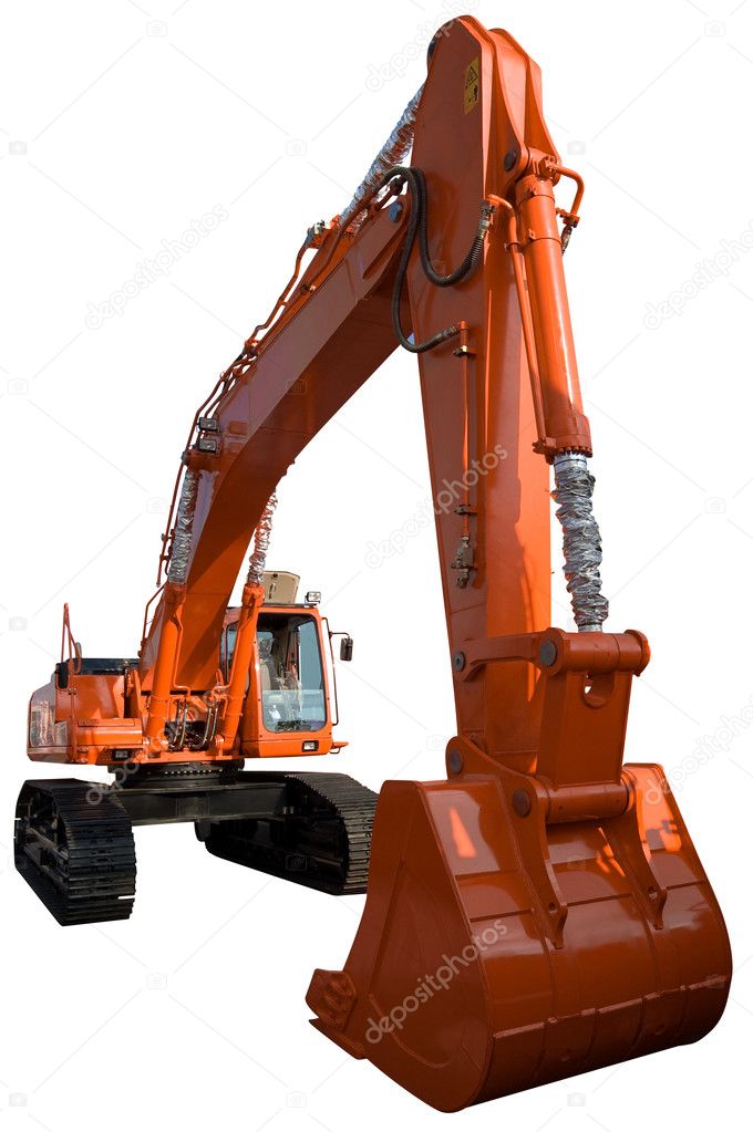 New orange excavator